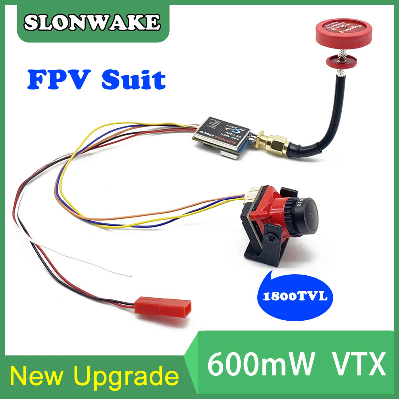 Drone Racing Vtx - すぐに使える5.8G 48CH 600mWビデオ送信機とCmos 1800TVLミニFPVカメラ2.1mmレンズ調整可能 RC FPVレーシングドローン用